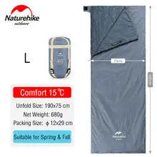 Naturehike Sleeping Bag LW180 Ultralight 3 Season Outdoor - The Great Earth Store