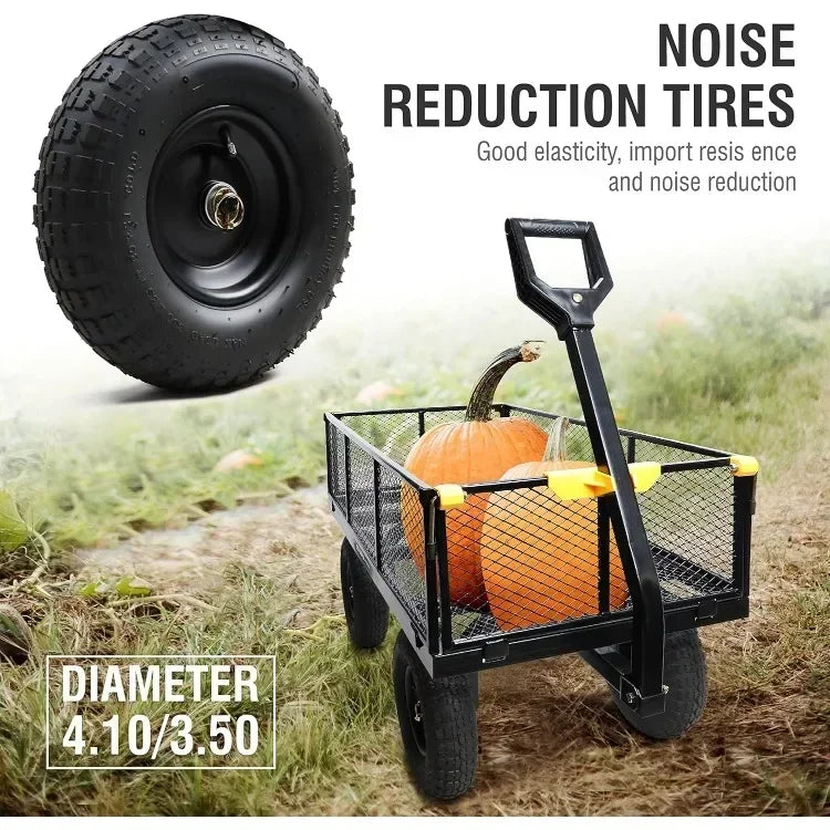 Home Heavy Duty 1,000lbs Steel Utility Garden Cart 6-cu ft - The Great Earth Store