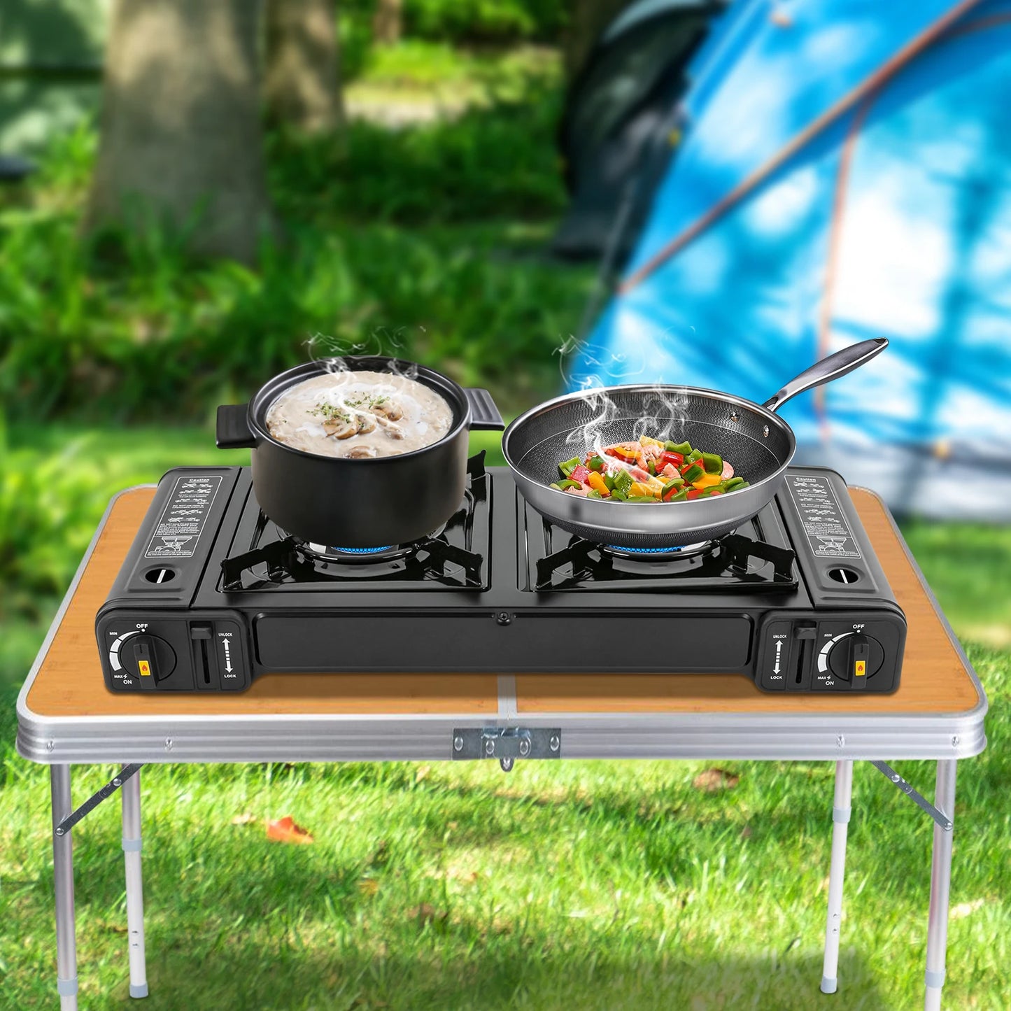 64*27.8*8cm Butane Camping Stove Portable Auto Ignition - The Great Earth Store