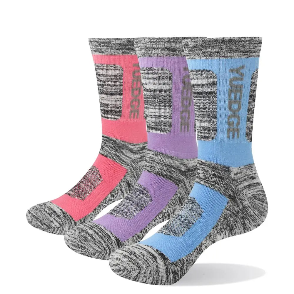 YUEDGE Women's Colorful Moisture Wicking Anti Sweat Sport Crew Socks