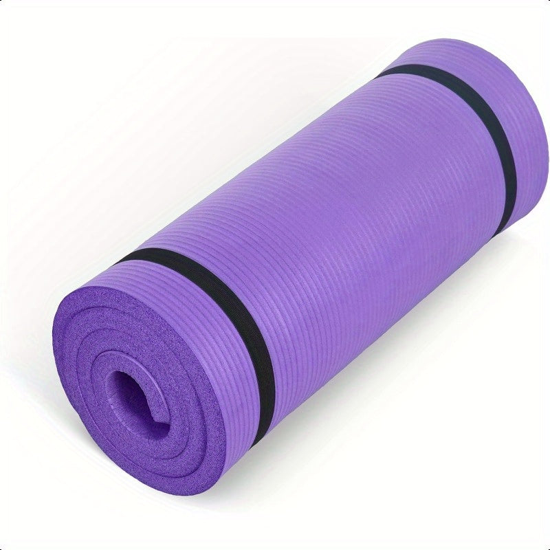 1Inch High Density Exercise Yoga Mat with Strap Multiple Colors - The Great Earth Store