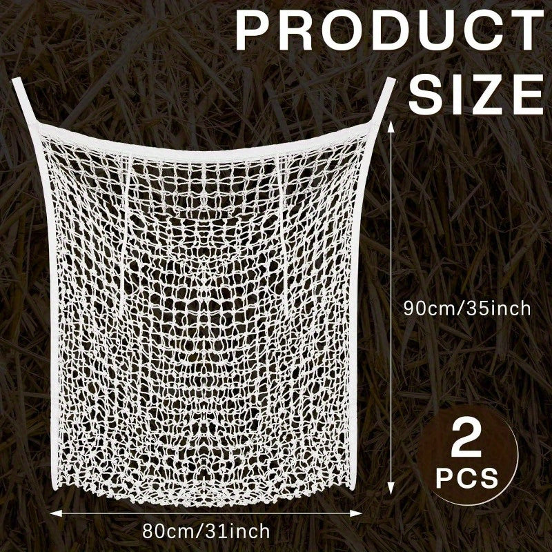 2pcs Durable Nylon Slow Feed Hay Bags for Horses & Goats - The Great Earth Store