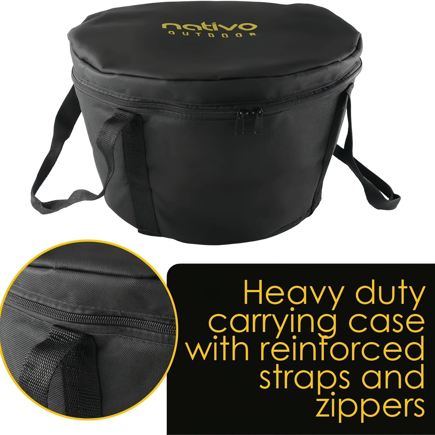 NATIVO 6QT Cast Iron Dutch Oven Pot Pre-Seasoned Outdoor Cookware with Legs and Reversible Grill Lid - The Great Earth Store