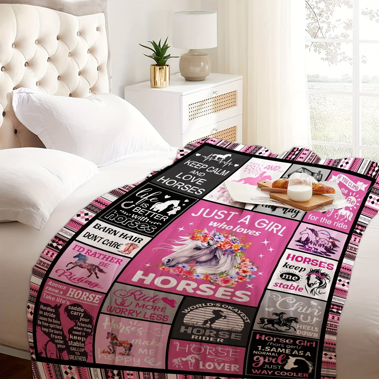 1pc Horse Blanket For Girls Women Horse Lovers Gifts Decor - The Great Earth Store