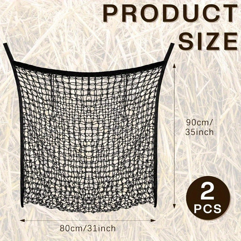 2pcs Durable Nylon Slow Feed Hay Bags for Horses & Goats - The Great Earth Store