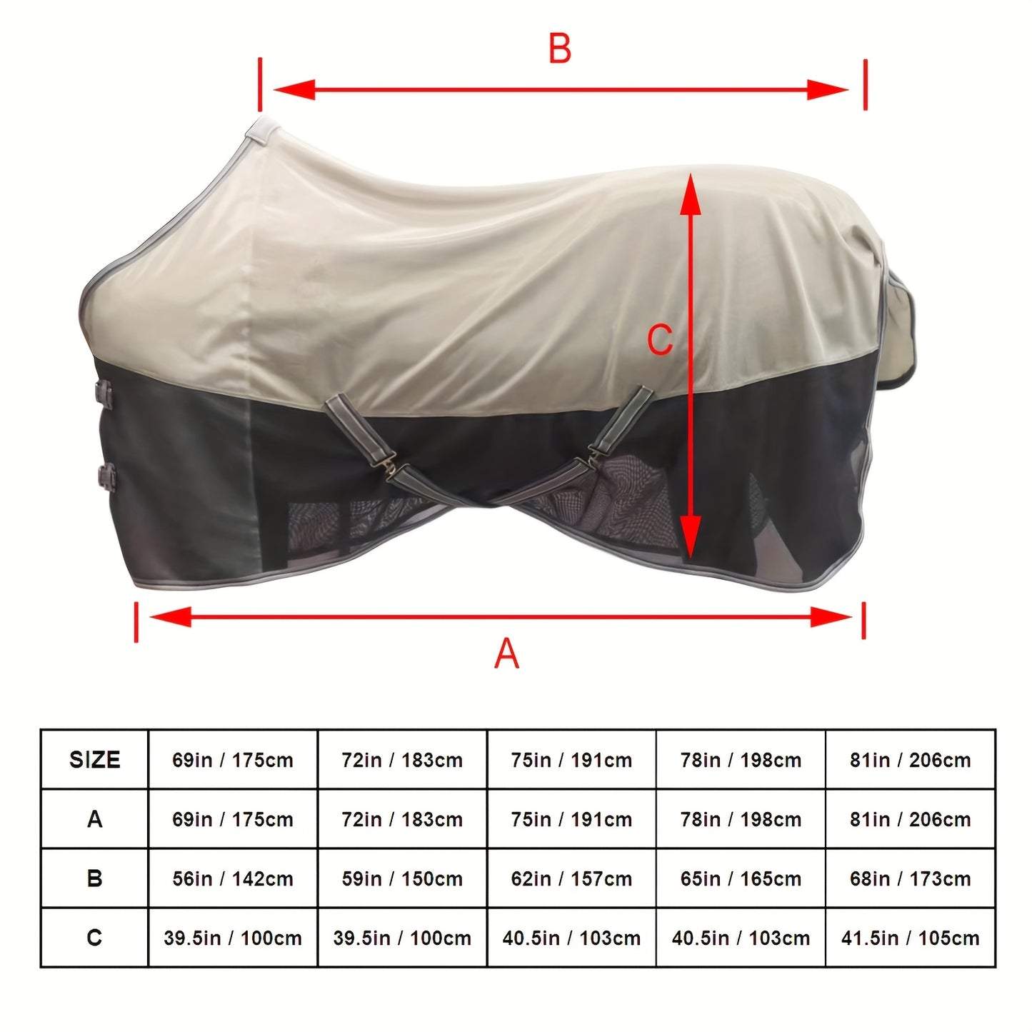 BARN & STABLE Horse Fly Sheet, UV Protective Mesh For Summer