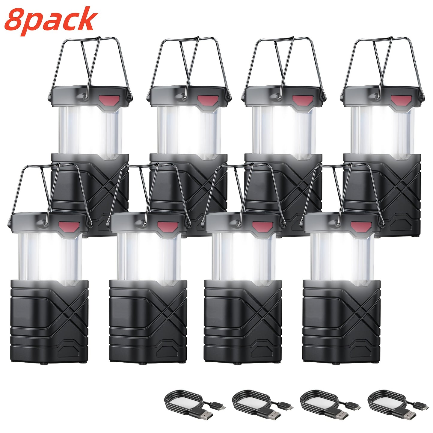 4/8 Pack Camping Lantern, Rechargeable LED Lanterns - The Great Earth Store