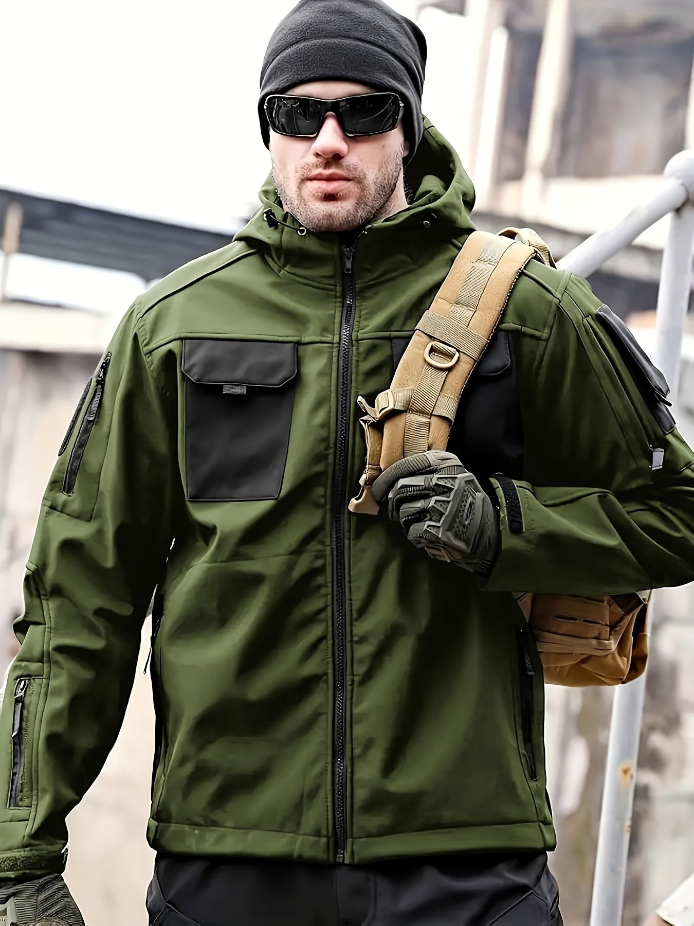 Men's Outdoor Zipper Soft Shell Jacket With Pockets - The Great Earth Store