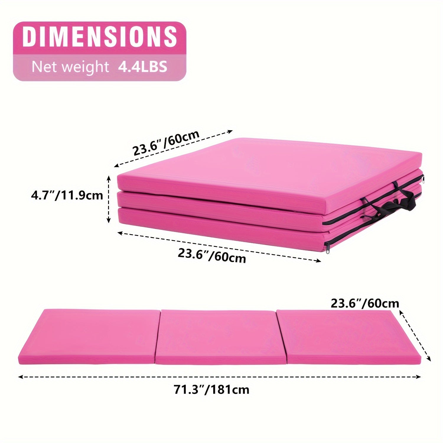 Super Thick Triple Fold Yoga Mat for Home and Gym Use - The Great Earth Store