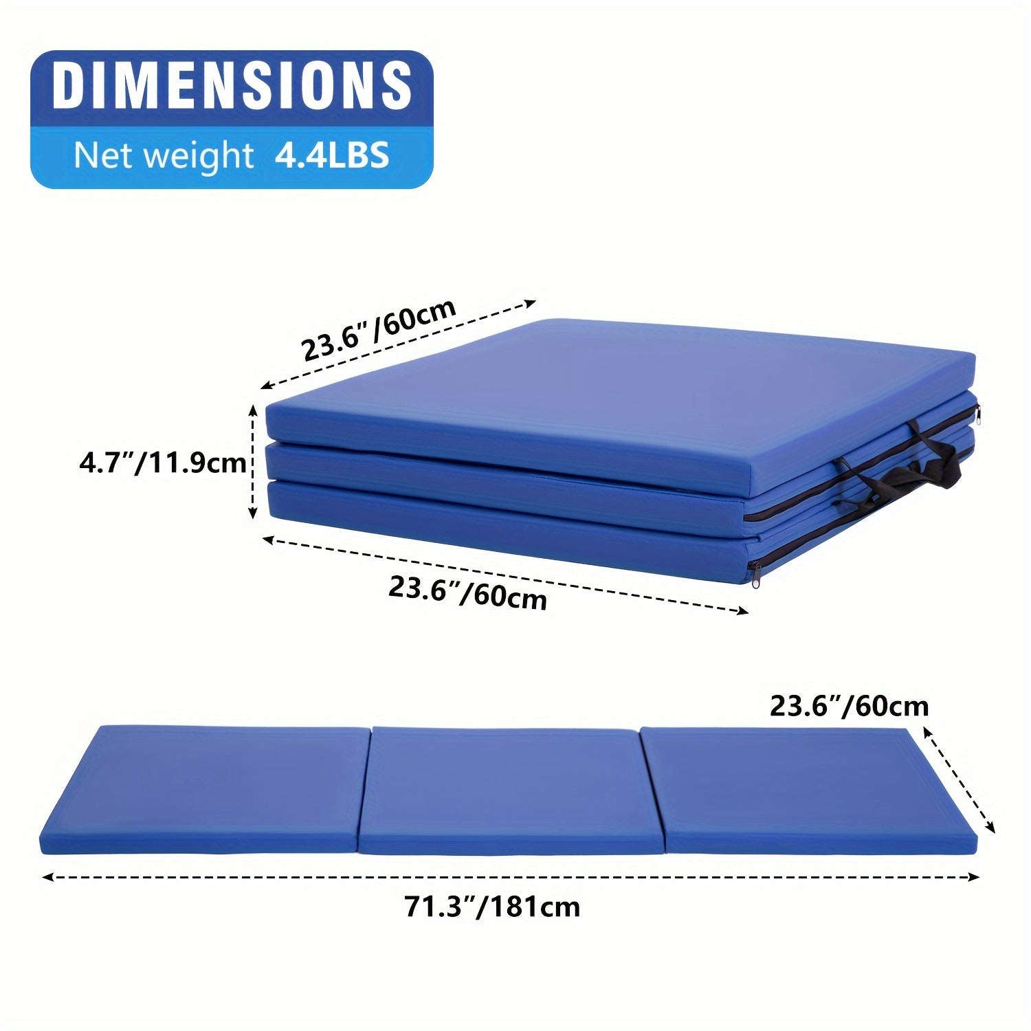 Super Thick Triple Fold Yoga Mat for Home and Gym Use - The Great Earth Store