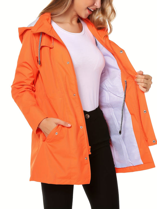 Raincoat Women Waterproof Long Hooded Trench Coats S-XXL - The Great Earth Store