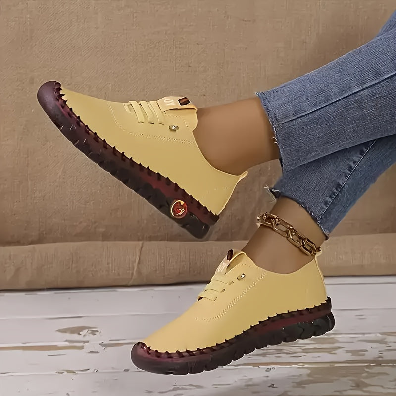 Women'S Flat Ankle Boots Lace Up High Top Sneakers - The Great Earth Store