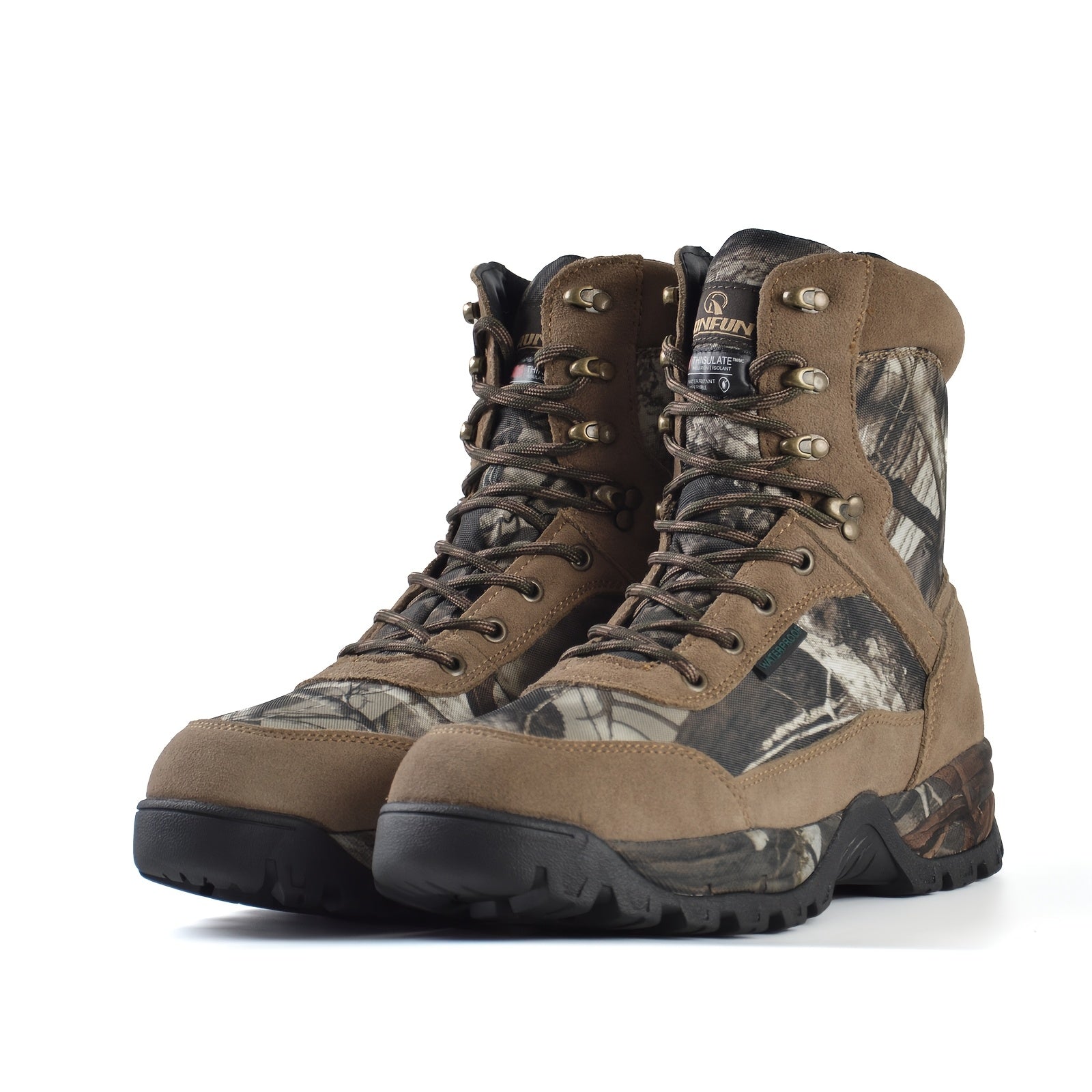 Men's Hunting Boots Waterproof Camo 8 Inches Insulated Shoes - The Great Earth Store