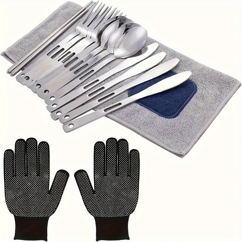 Silverware Set Camping Utensils Set 28pcs For 4 Persons - The Great Earth Store
