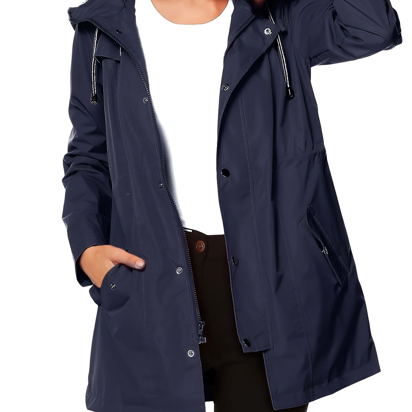 Raincoat Women Waterproof Long Hooded Trench Coats S-XXL - The Great Earth Store