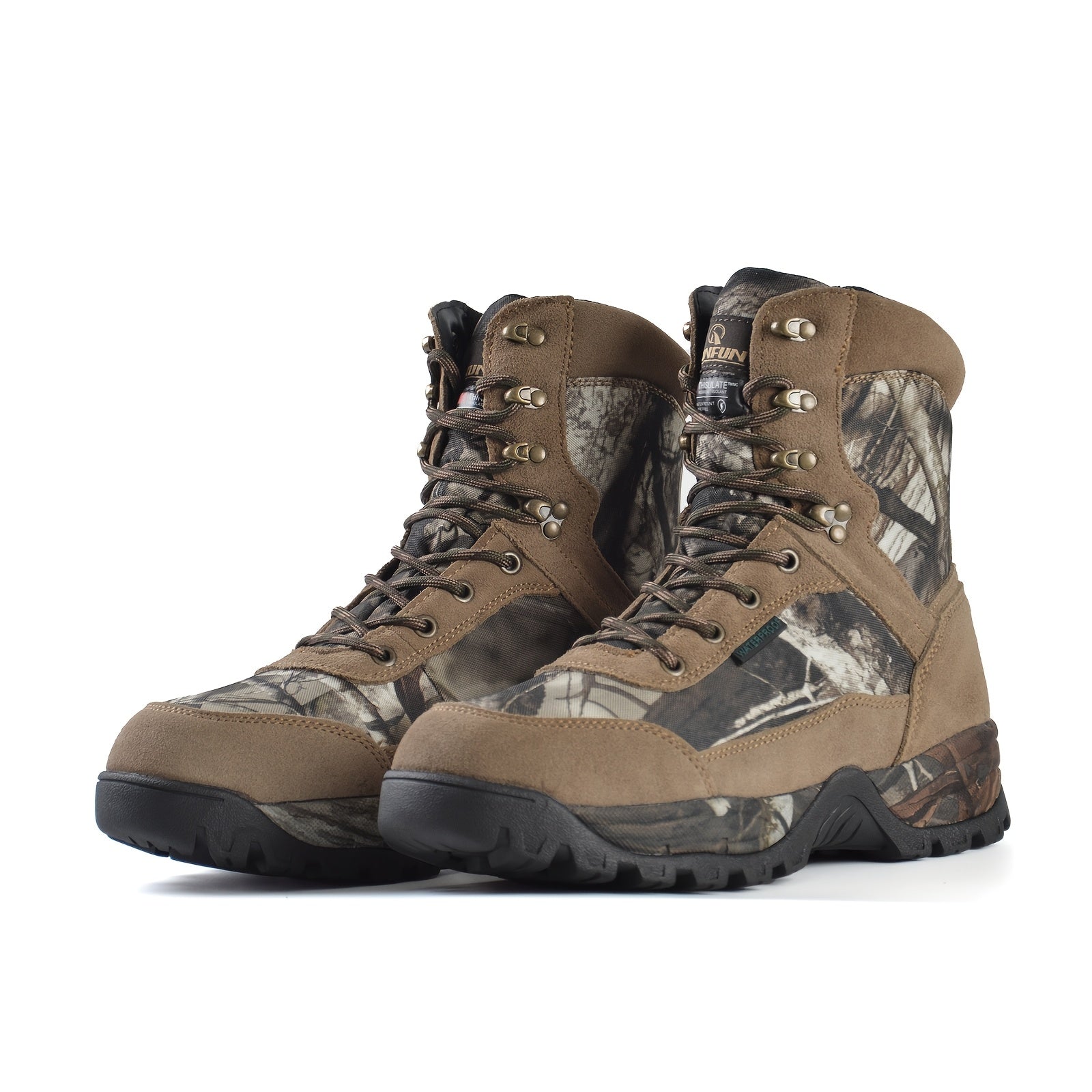 Men's Hunting Boots Waterproof Camo 8 Inches Insulated Shoes - The Great Earth Store