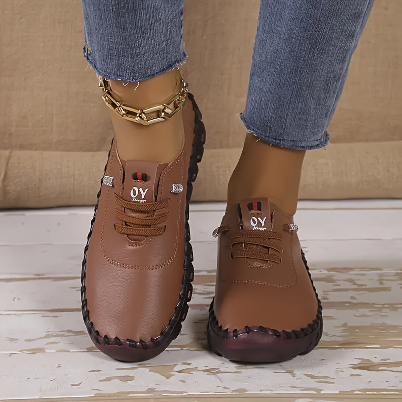 Women'S Flat Ankle Boots Lace Up High Top Sneakers - The Great Earth Store