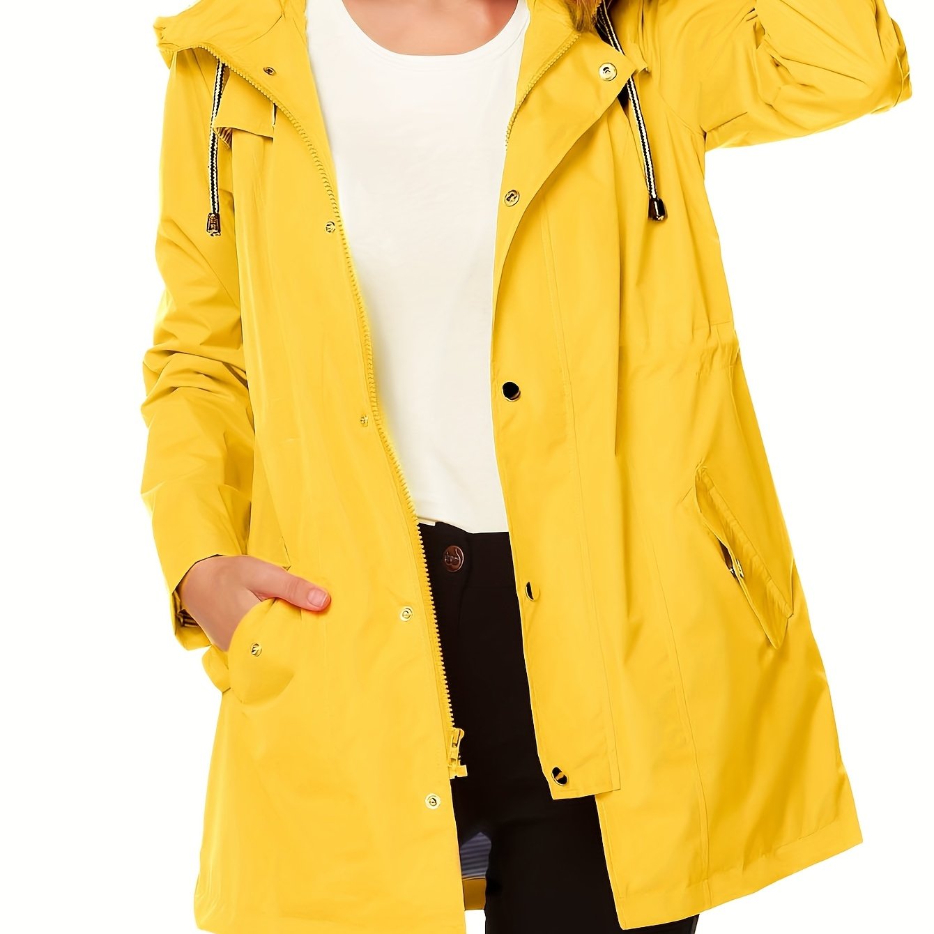Raincoat Women Waterproof Long Hooded Trench Coats S-XXL - The Great Earth Store