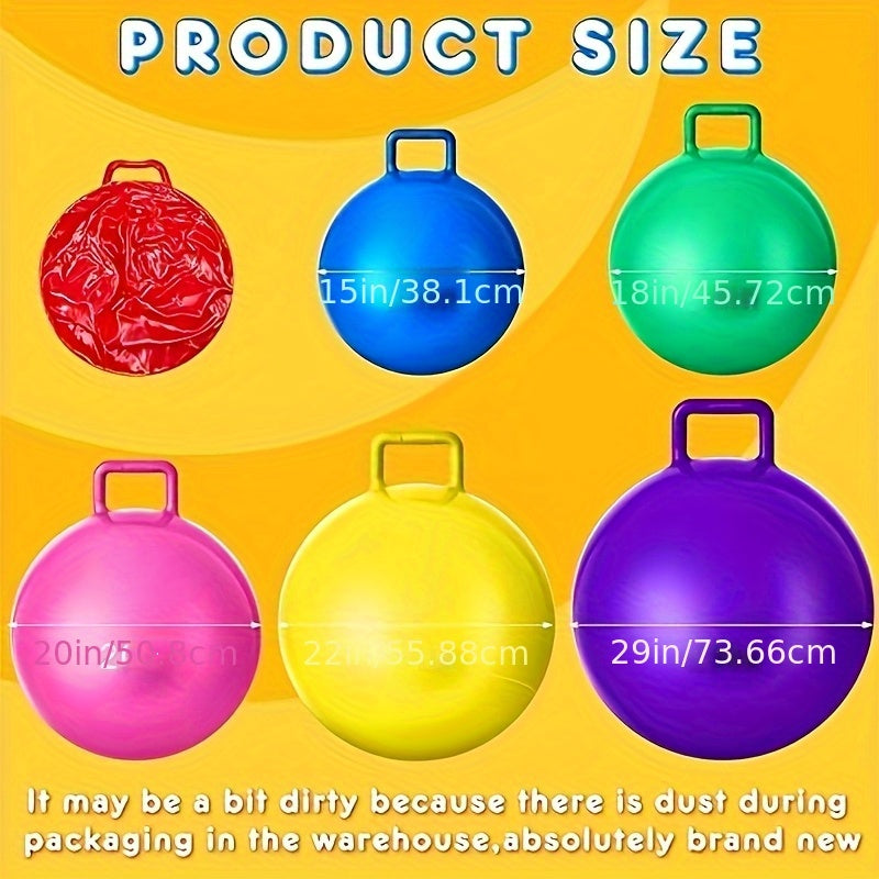 6pcs Hopper Ball Carnival Outdoor Games 15 Inch Jumping Inflatable Bouncing Ball with Handle and Pump - The Great Earth Store