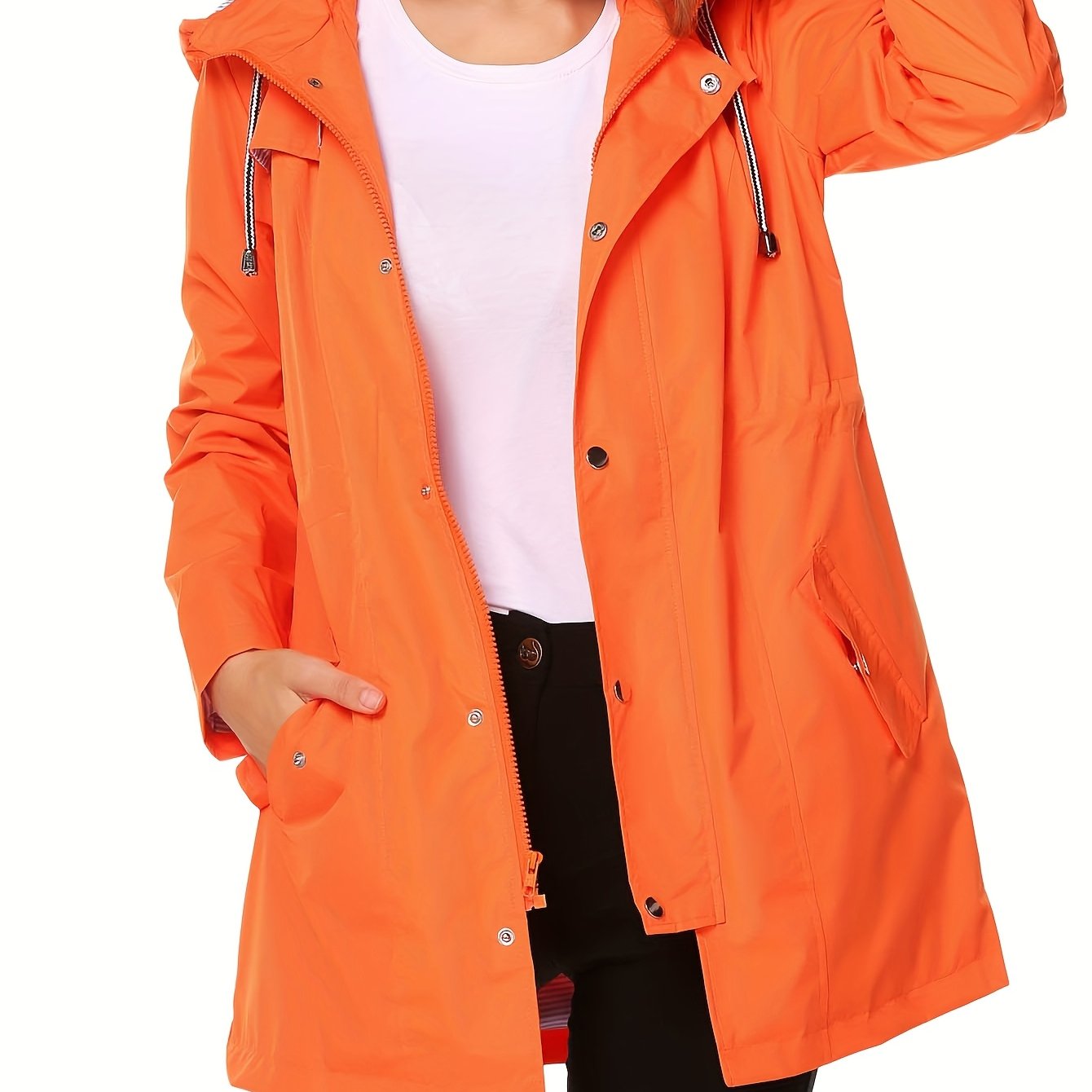 Raincoat Women Waterproof Long Hooded Trench Coats S-XXL - The Great Earth Store