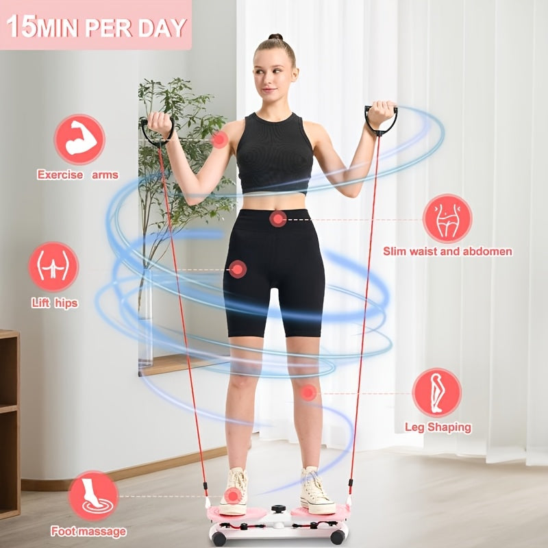 Exercise Twist Plate Waist Trainer with Resistance Belt, Pink and Purple, 20.87 Inches, Valentine's Day Gift - The Great Earth Store