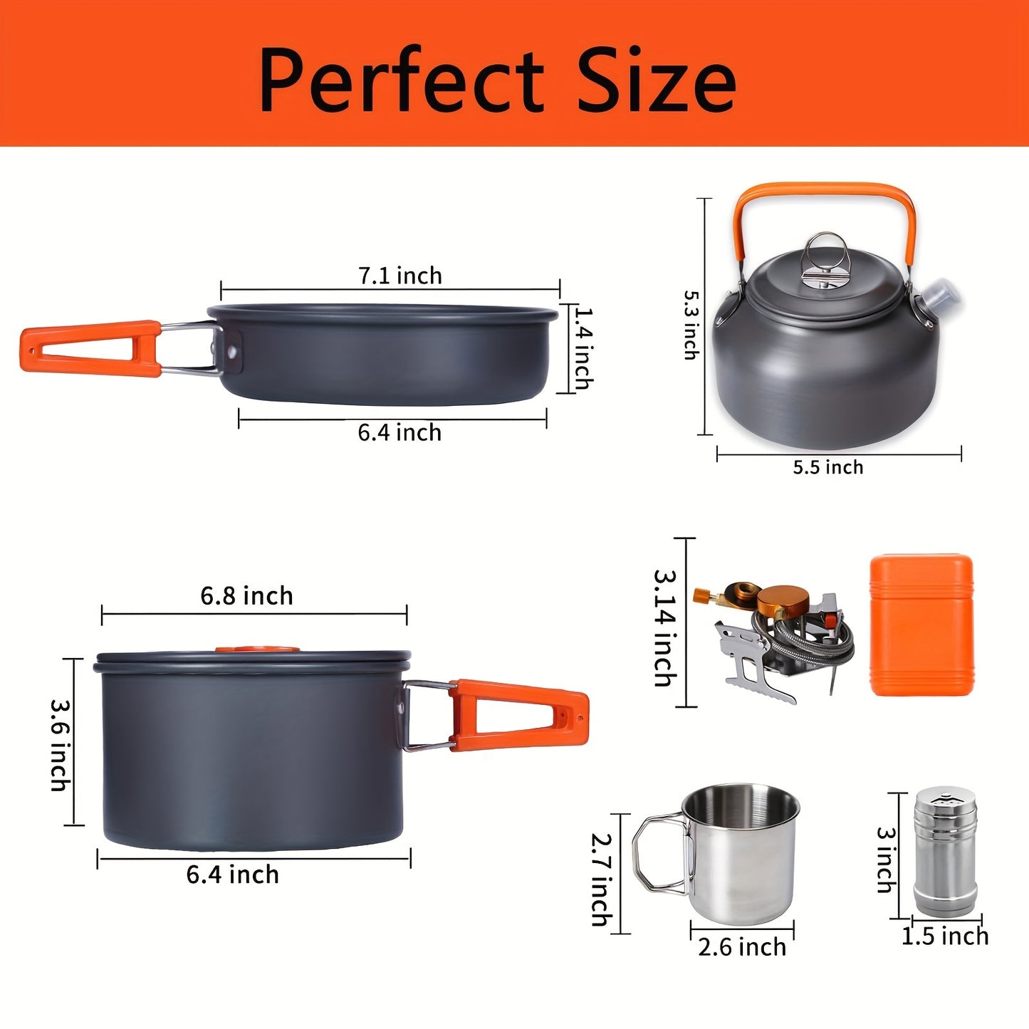 Camping Cookware Kit Portable Cooking Set With Pot And Stove - The Great Earth Store