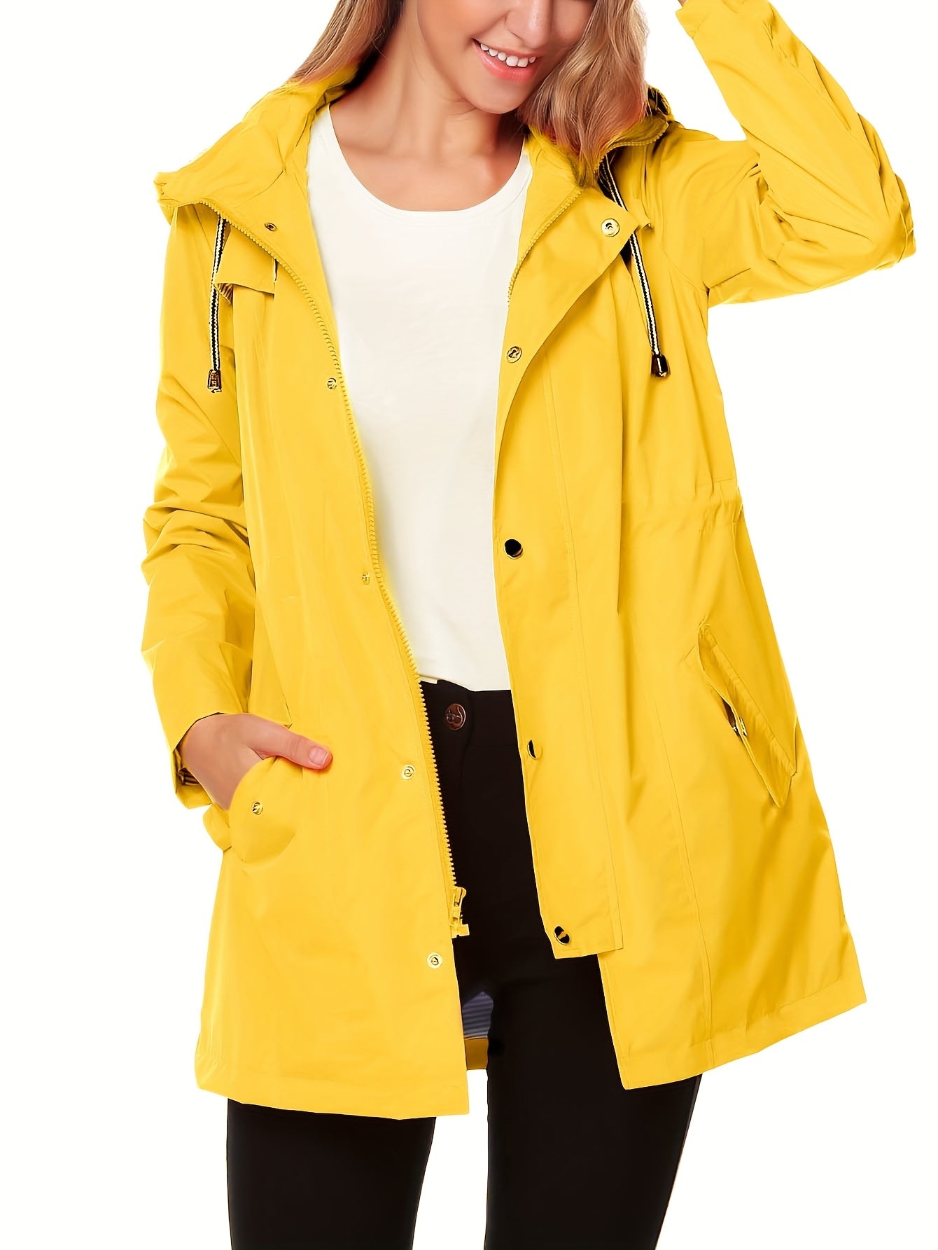 Raincoat Women Waterproof Long Hooded Trench Coats S-XXL - The Great Earth Store