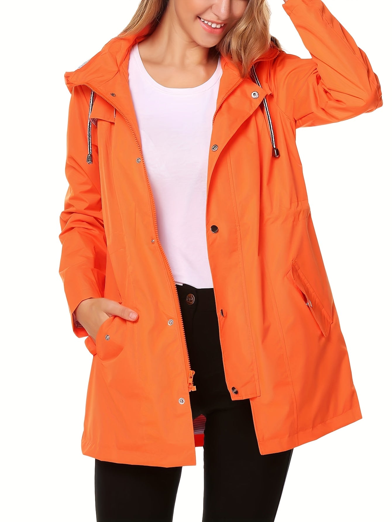 Raincoat Women Waterproof Long Hooded Trench Coats S-XXL - The Great Earth Store