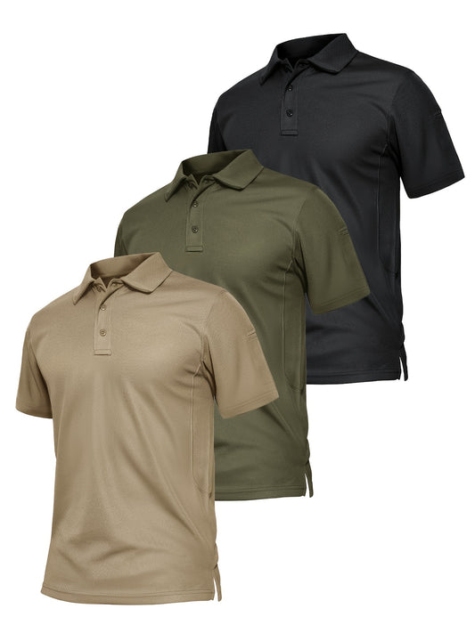 Moisture Wicking Golf Shirt 3pcs for Men Summer Wear - The Great Earth Store