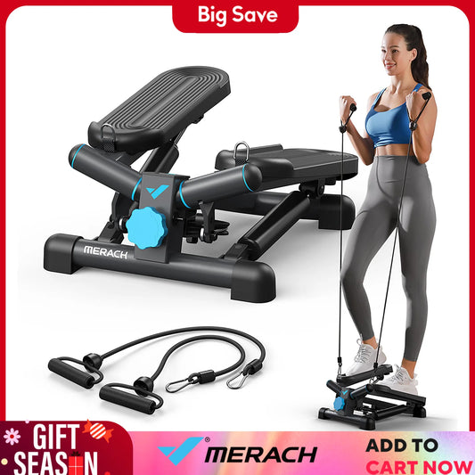 MERACH Mini Stepper for Exercise with Resistance Band 330LBS - The Great Earth Store