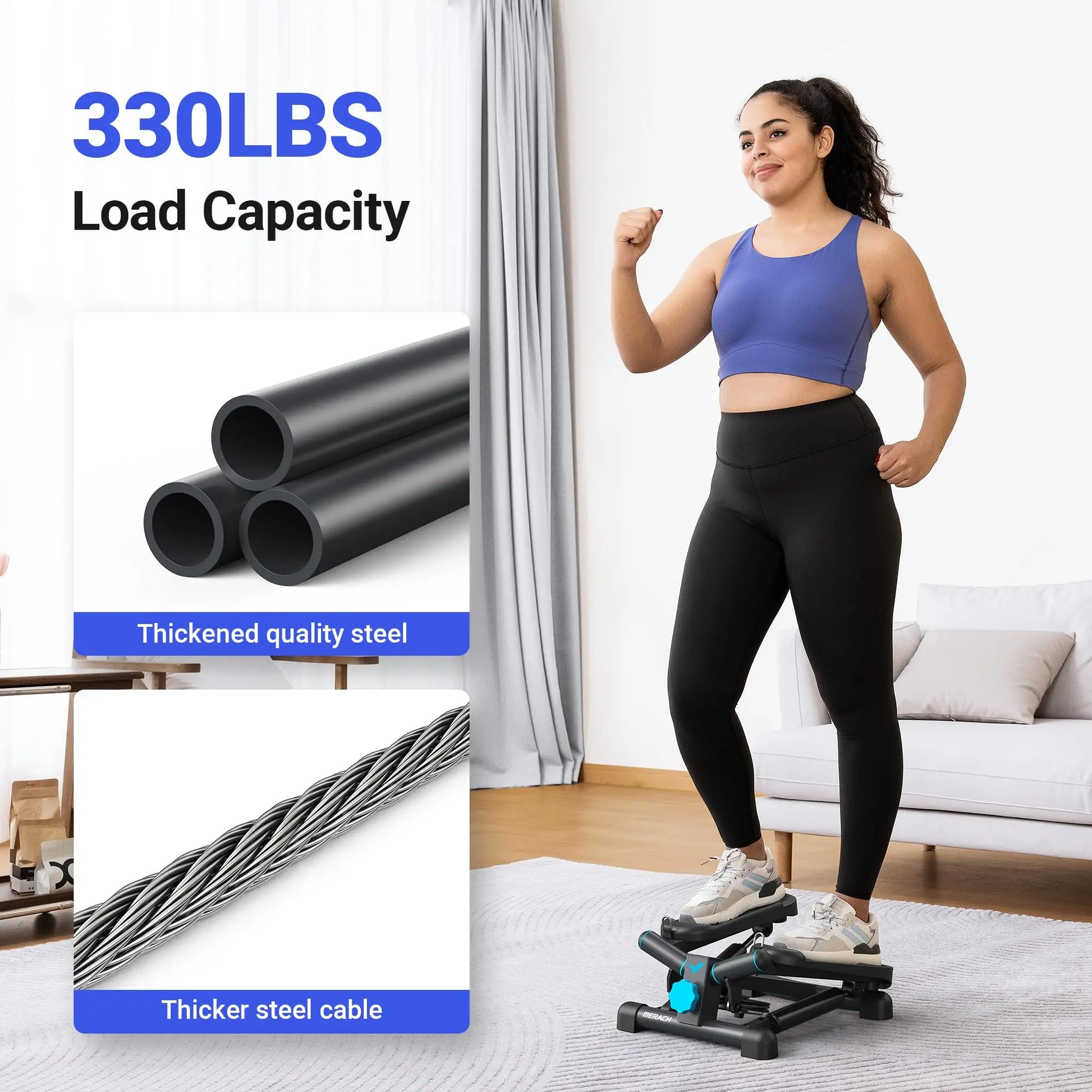MERACH Mini Stepper for Exercise with Resistance Band 330LBS - The Great Earth Store