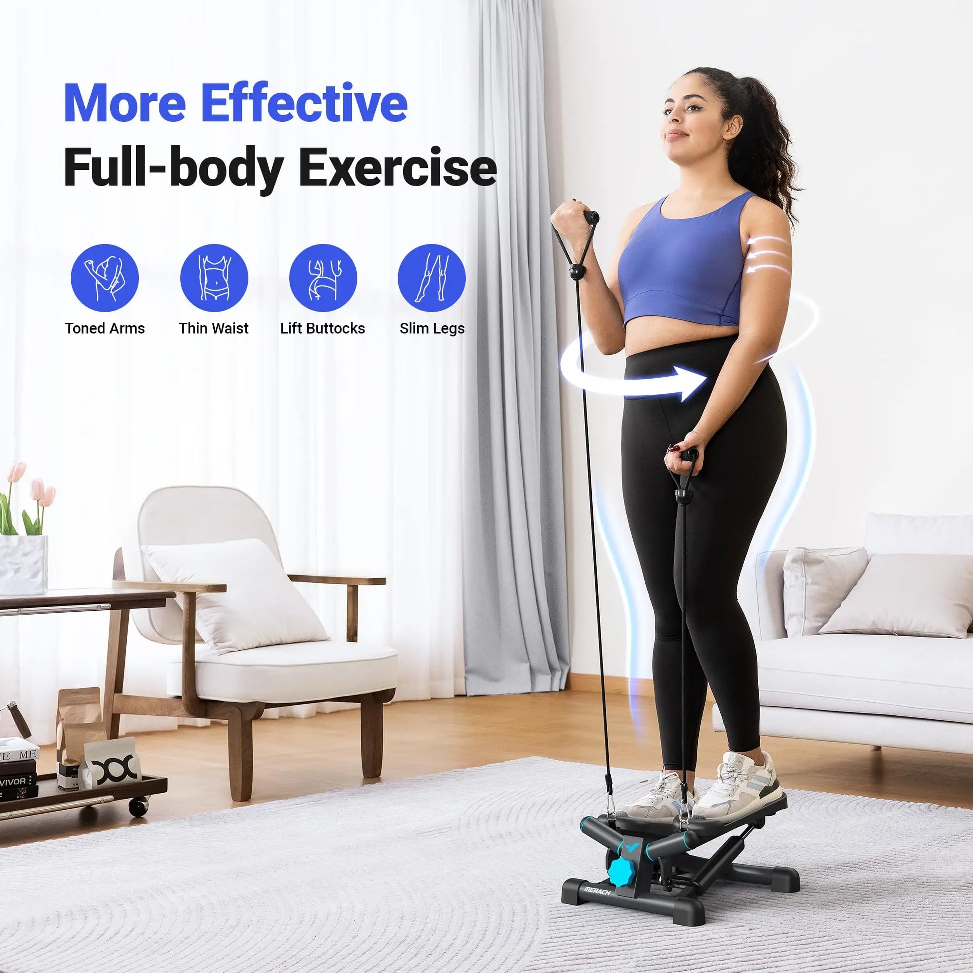 MERACH Mini Stepper for Exercise with Resistance Band 330LBS - The Great Earth Store