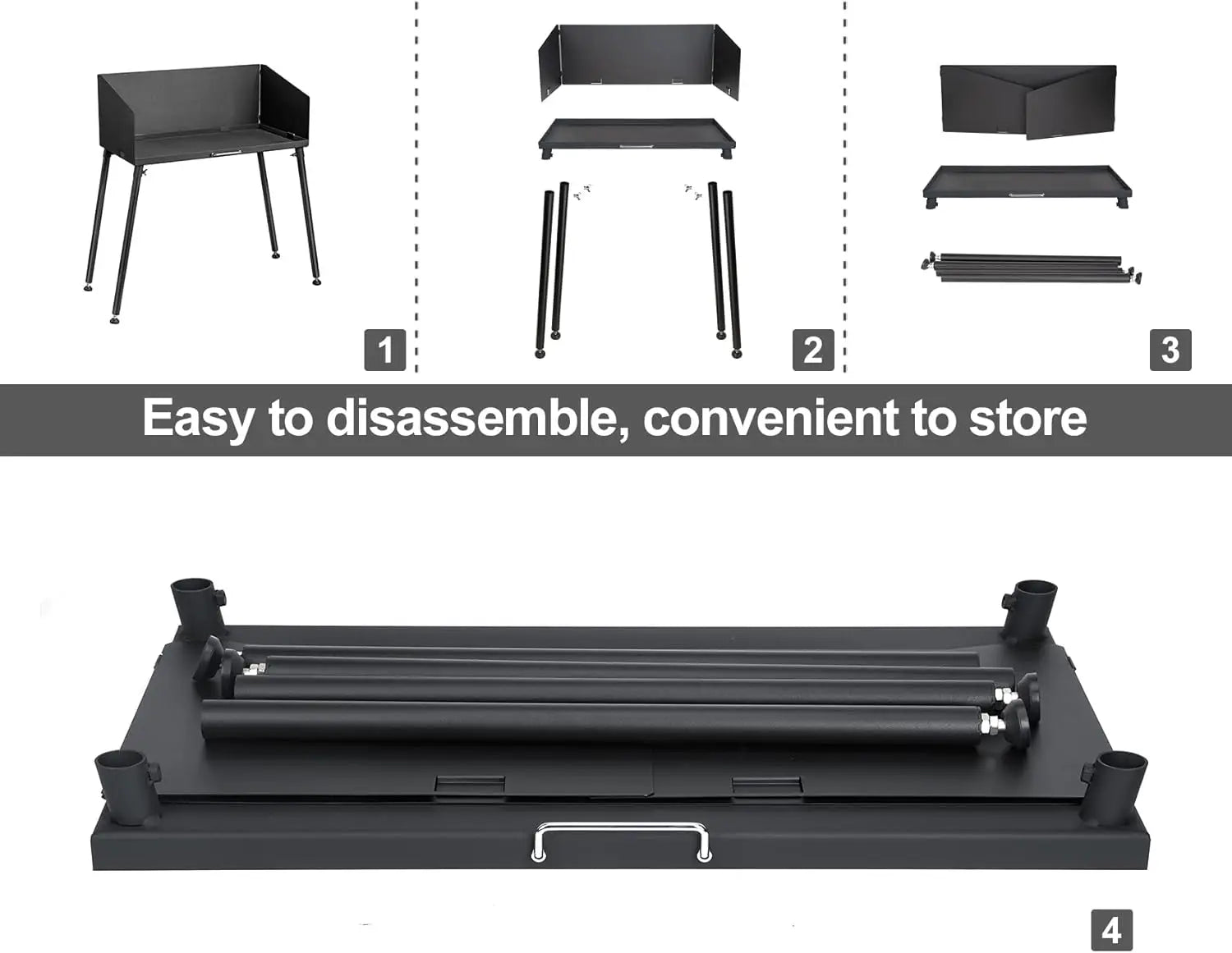 30 Inch Camp Cooking Table with Foldable Windscreen Legs - The Great Earth Store