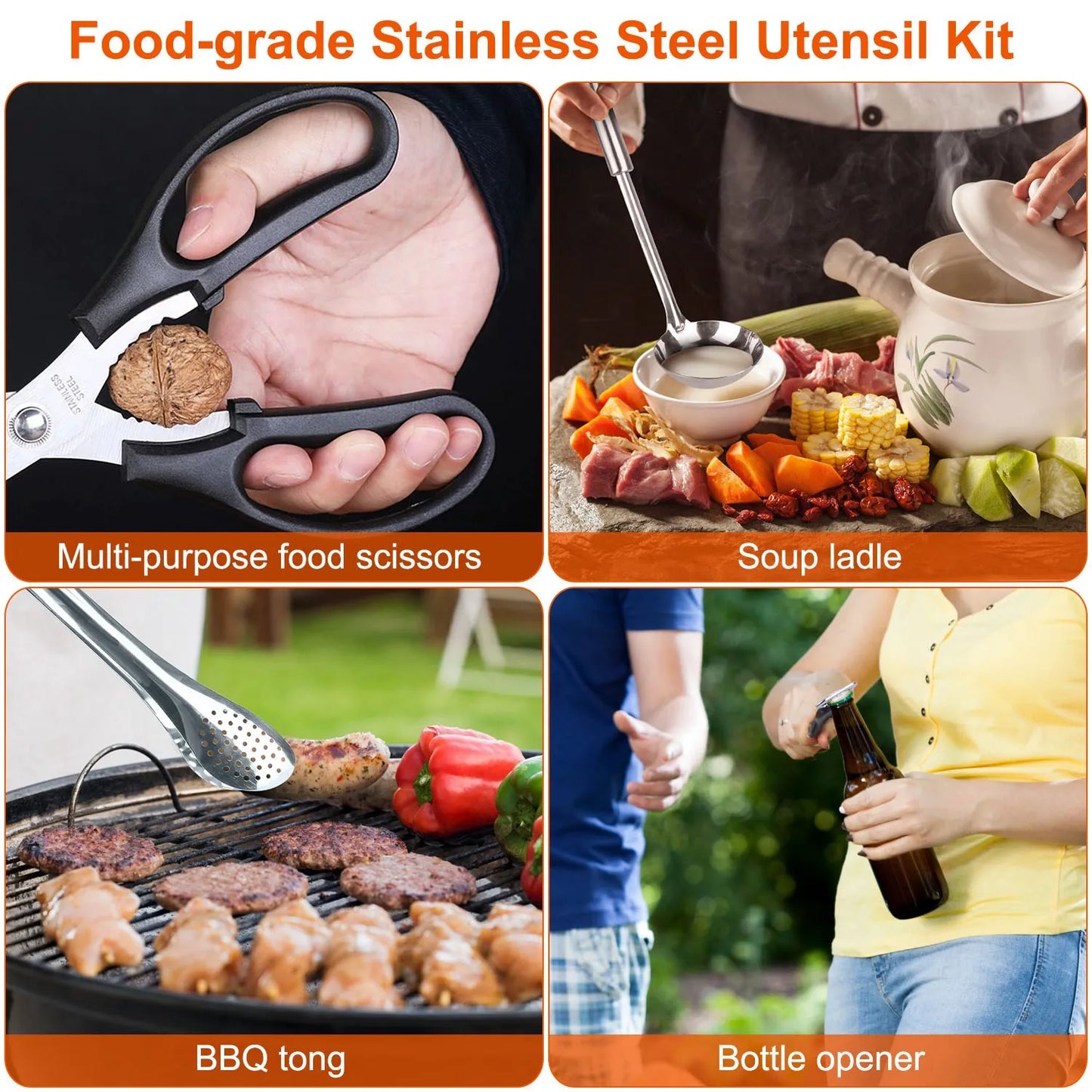 19Pcs Camping Cooking Utensil Kit Portable Picnic Cookware - The Great Earth Store