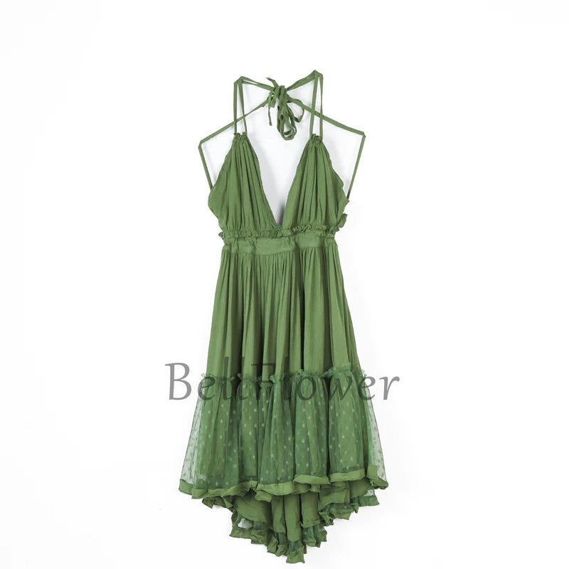 Summer Halter Boho Dress 2025 VERGOODR Women Beach Gown - The Great Earth Store