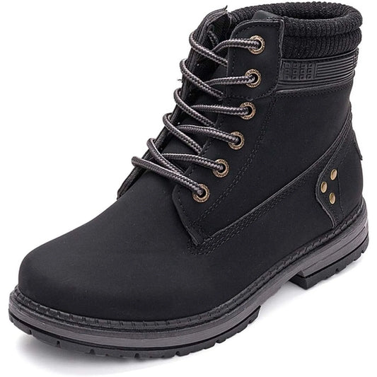 Women's Work Waterproof Hiking Combat Boots Lace Up Low Heel - The Great Earth Store