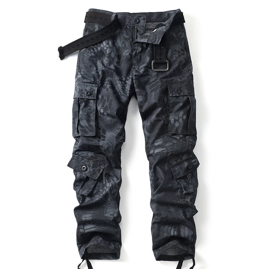 AKARMY Men's Wild Cargo Pants Camo Cotton Hiking Pants 8 Pockets - The Great Earth Store