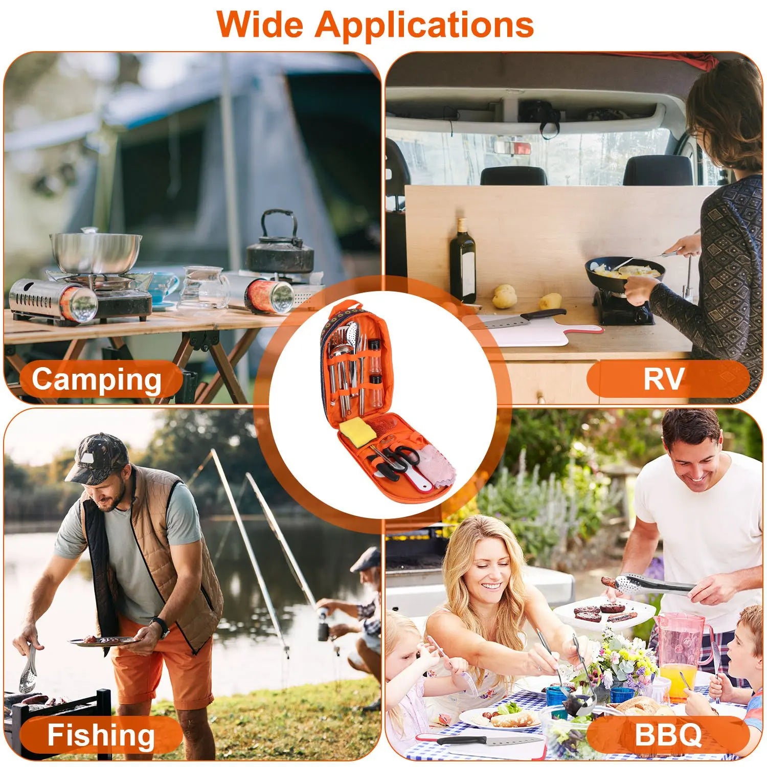 19Pcs Camping Cooking Utensil Kit Portable Picnic Cookware - The Great Earth Store
