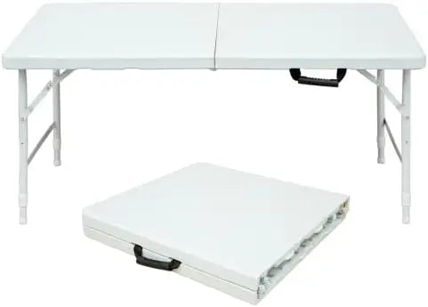 Folding Table 4 Foot Portable Plastic Adjustable Height - The Great Earth Store