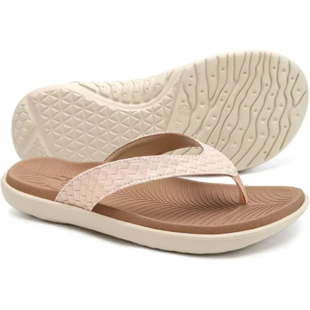 Womens Flip Flops Ladies Yoga Mat Comfortable Walking Thong Sandals With Plantar Fasciitis Arch Support - The Great Earth Store