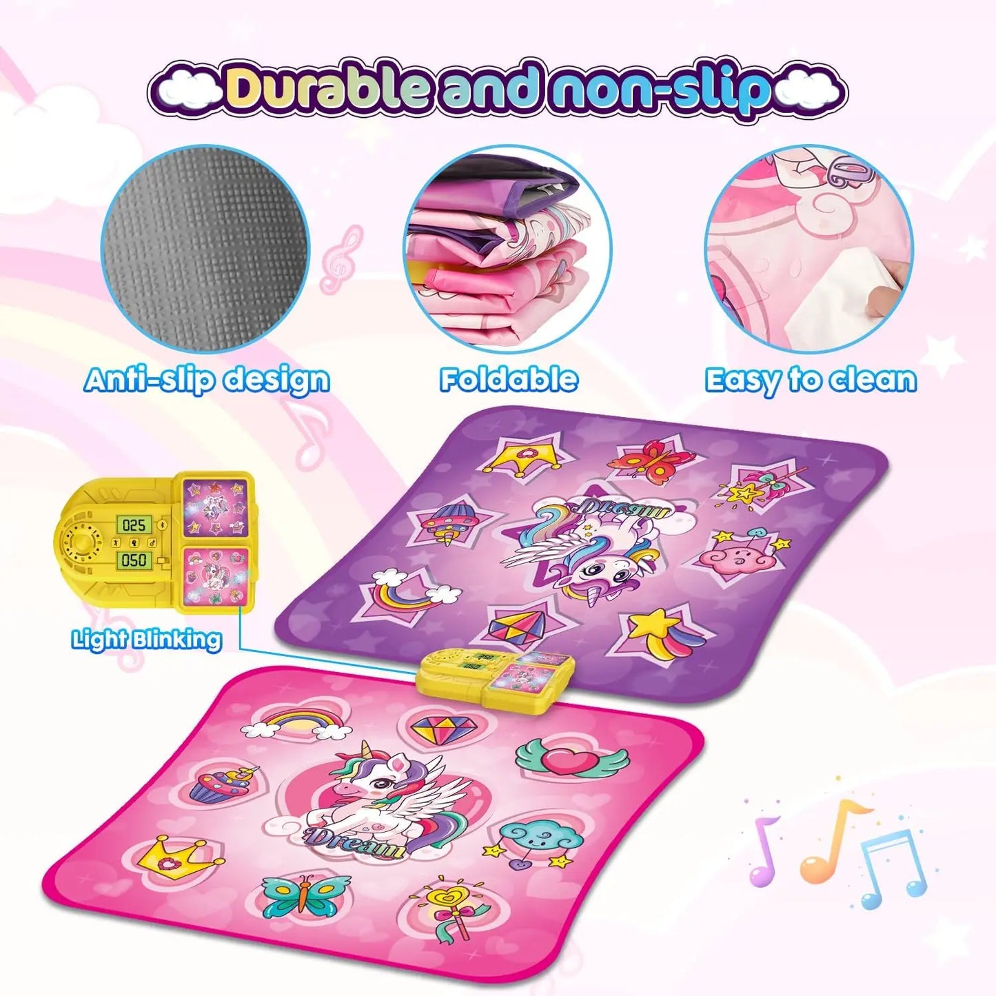 VATOS Unicorn Dance Mat x2 Toys for Girls 9-Level Game - The Great Earth Store