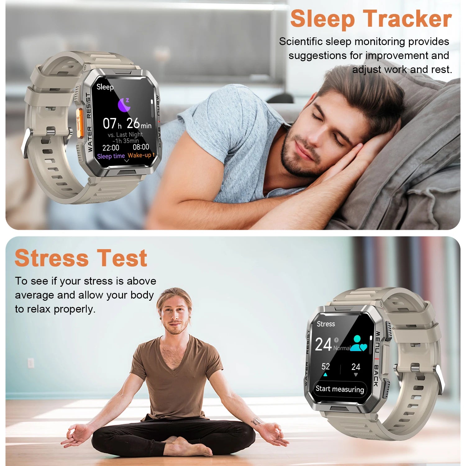 IOWODO Smart Watch for Men Women 2.01 Inch HD Touch Screen - The Great Earth Store