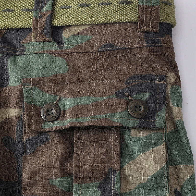AKARMY Camo Multi Flap Pockets Men's Cargo Pants No Belt - The Great Earth Store
