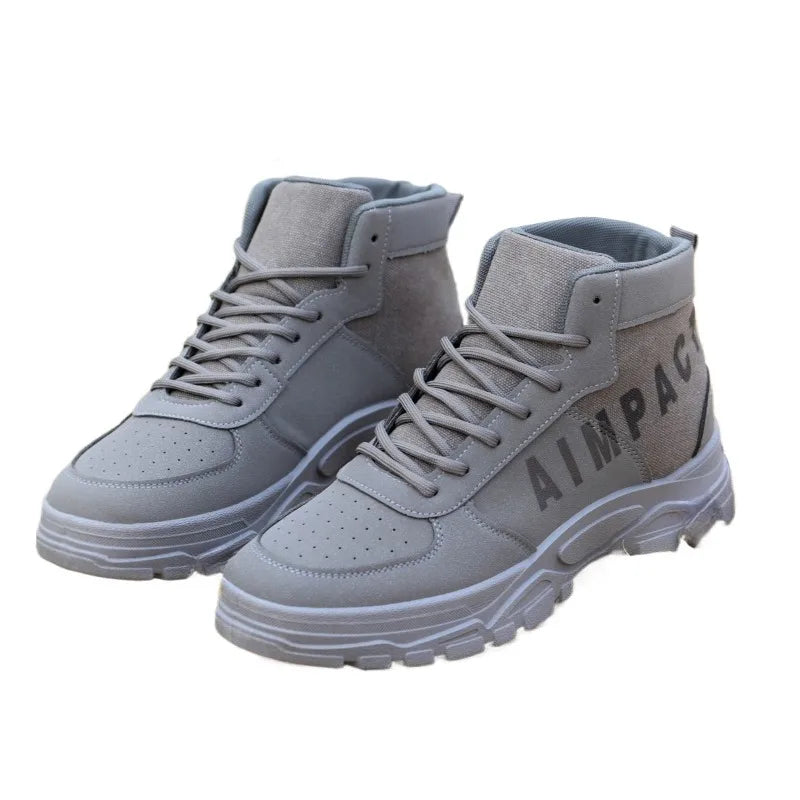 Men's Tactical Hiking Boots w/Leather & Canvas for Trekking - The Great Earth Store