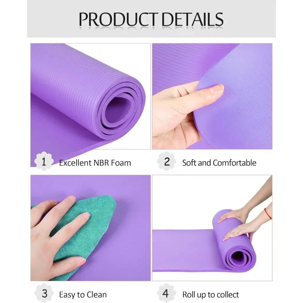 2 Pack Thick Yoga Mat for Home Workout Exercise Mat - The Great Earth Store