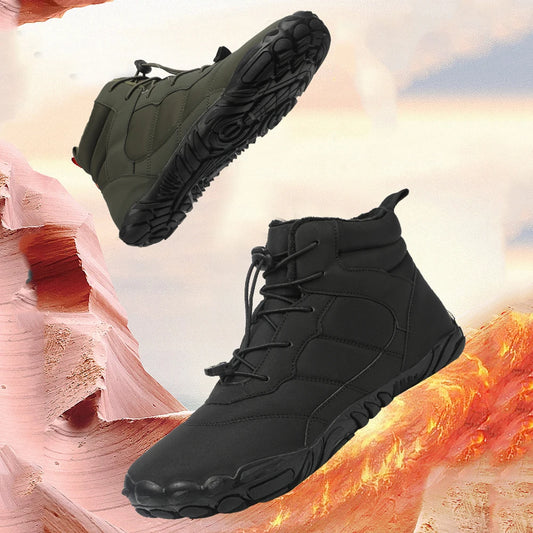 Women Men Plush Hiking Boots Lightweight Winter Fur Lined Snow Boot Non-Slip Outdoor Shoes - The Great Earth Store