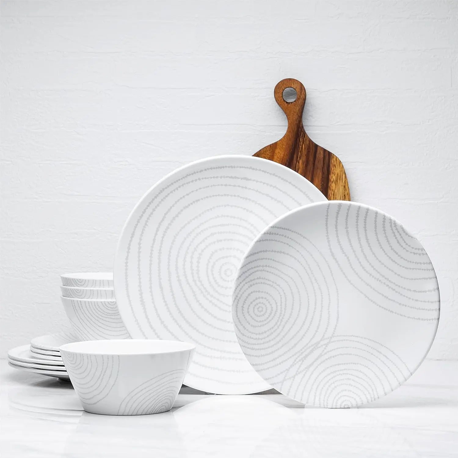 12 Piece Black Melamine Dinnerware Set - Durable Plates and Bowls - The Great Earth Store