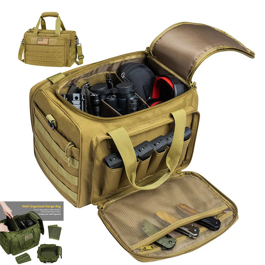 CVLIFE Tactical Gun Range Bag Pistol Shooting Duffle Bag