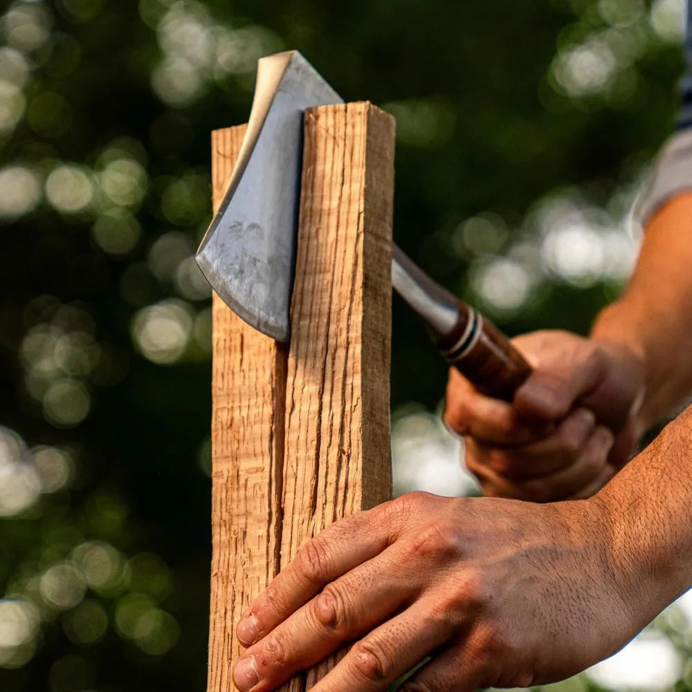 Sportsman's Axe - 14 Inch Camping Hatchet with Leather Grip