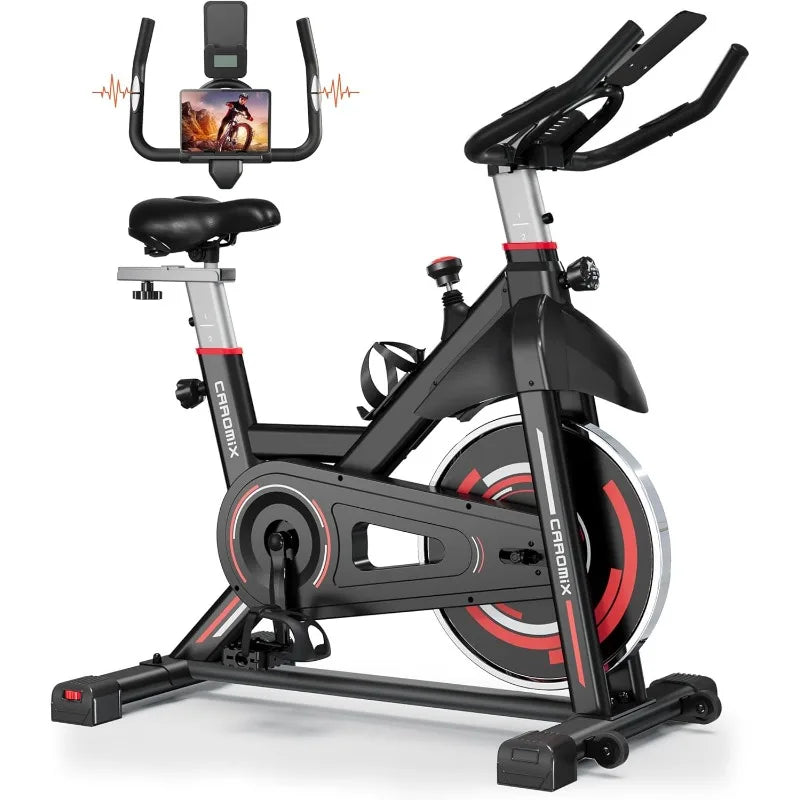 Caromix Exercise Bike Indoor Stationary Bike with Comfortable Seat Cushion - The Great Earth Store